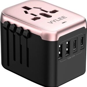 VYLEE Universal International Power Travel Plug Adapter, 5 in 1 European Travel
